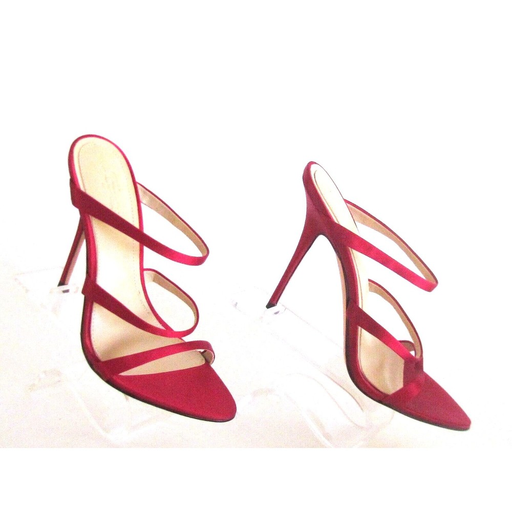 Designer Imagine Vince Camuto Burgundy Satin Strappy High Heel Sandals 8.5 M